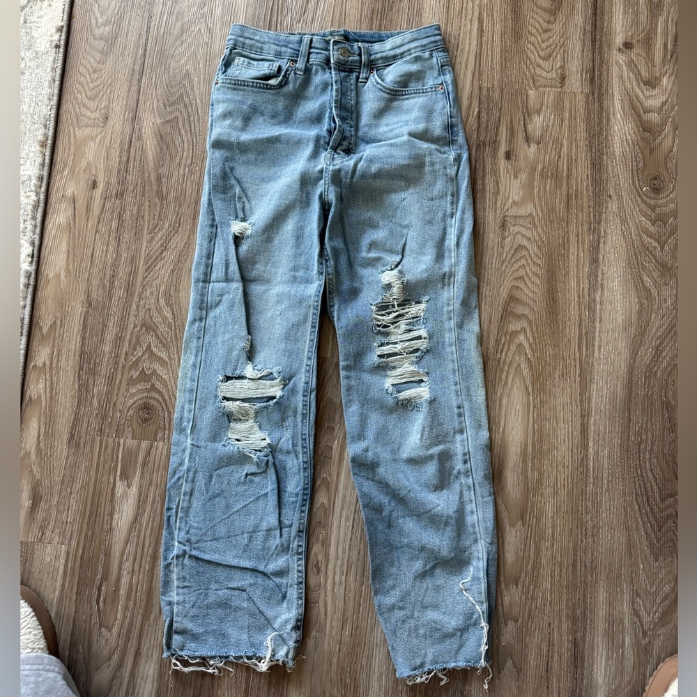Distressed Blue Jeans